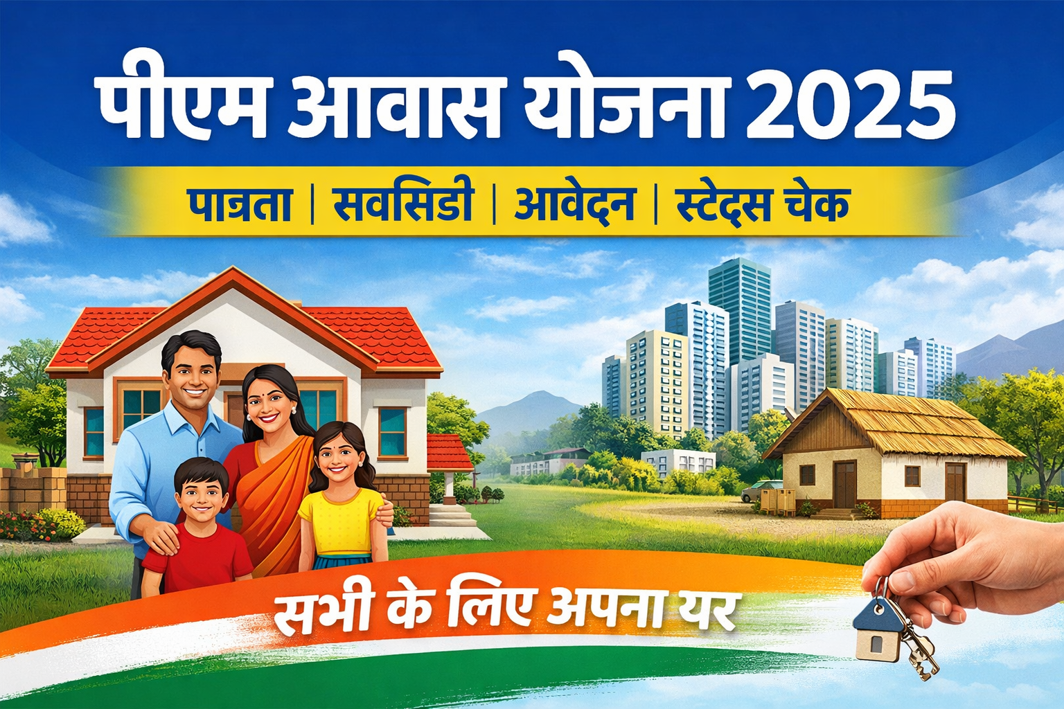 पीएम आवास योजना 2025 – पात्रता, सब्सिडी, आवेदन और स्टेटस चेक