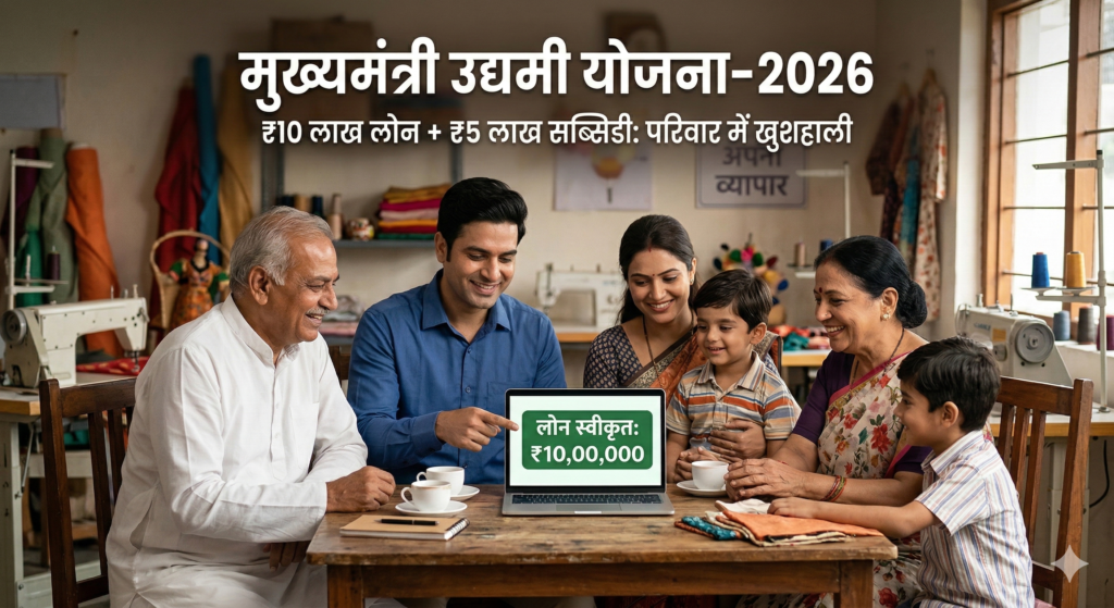 Mukhyamantri Udyami Yojana 2026 loan and subsidy benefits in Hindi
